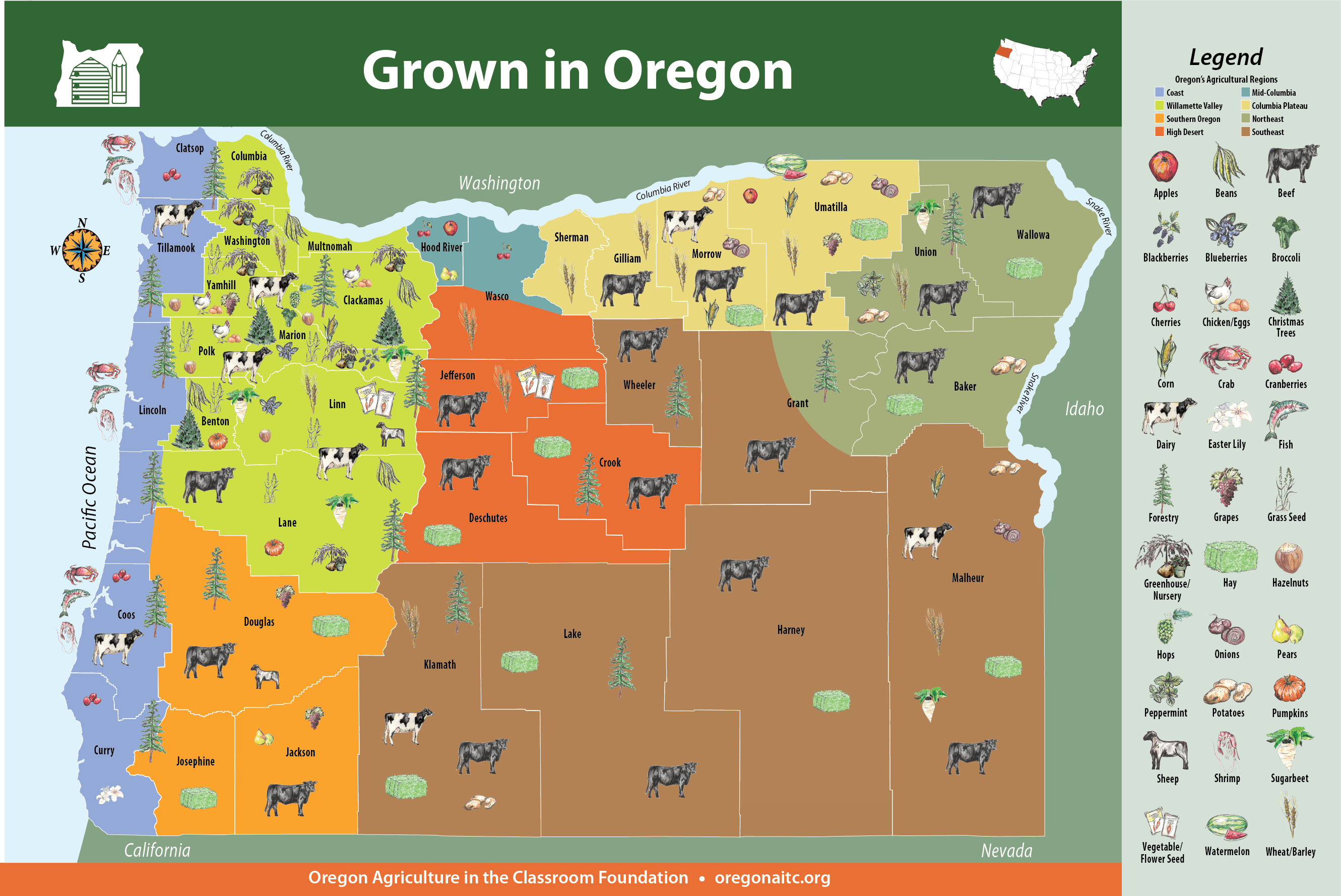 "Grown in Oregon" Map - Oregon Agriculture in the Classroom