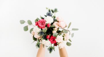 picture of someone holding a wedding bouquet