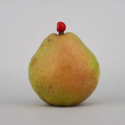 Closeup of Green and Red Comice Pears