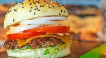 picture of raw onion on a burger
