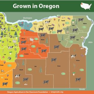 Grown In Oregon Map Poster