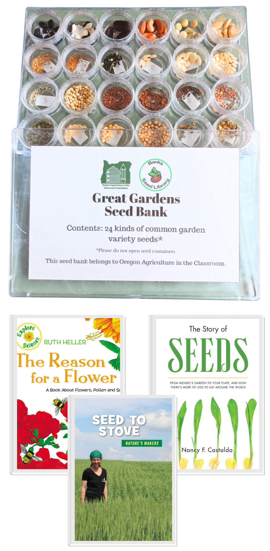 Great gardens seed bank and photos of books